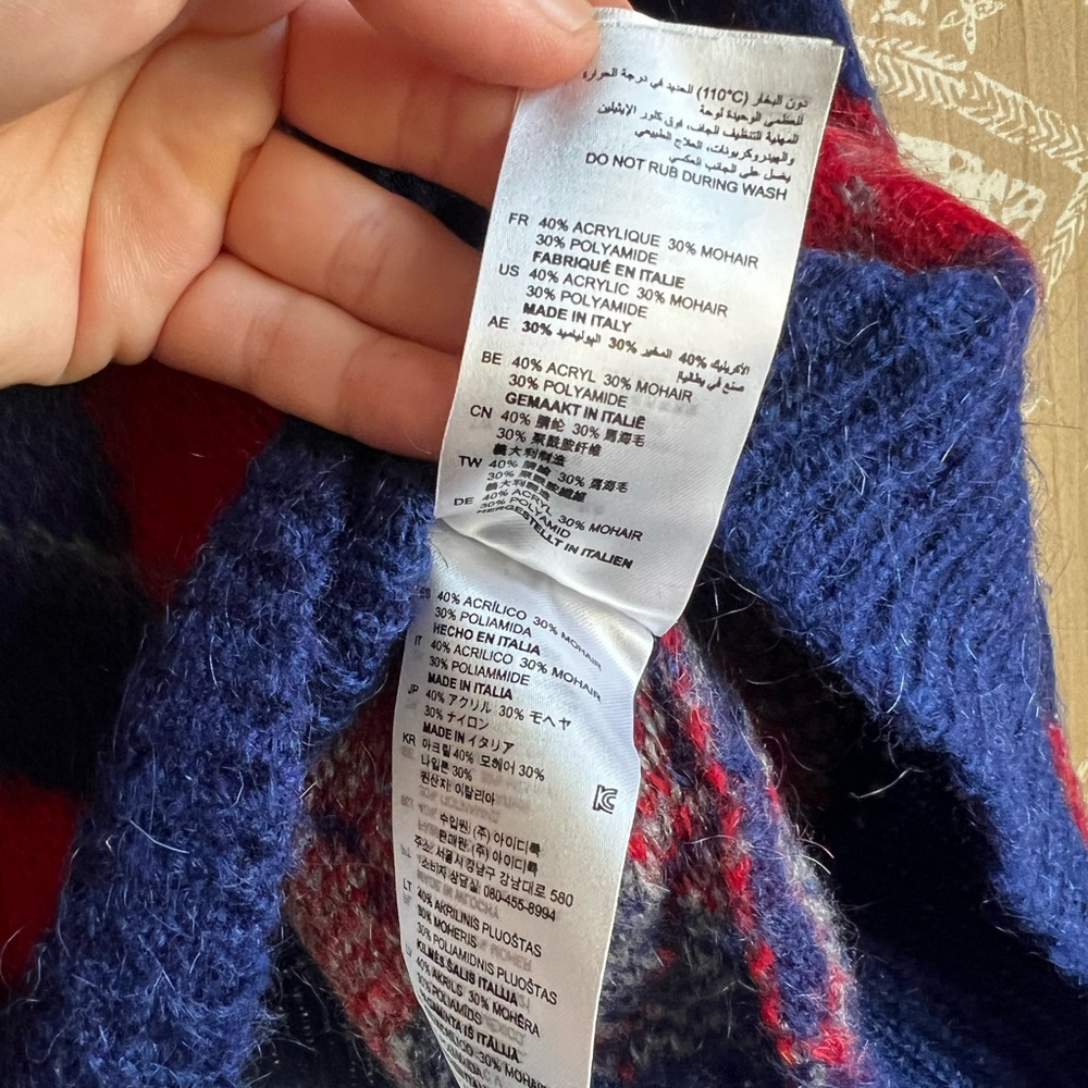Sandro Jona Argyle Mohair-Blend Sweater Size 1 - Picture 7 of 10